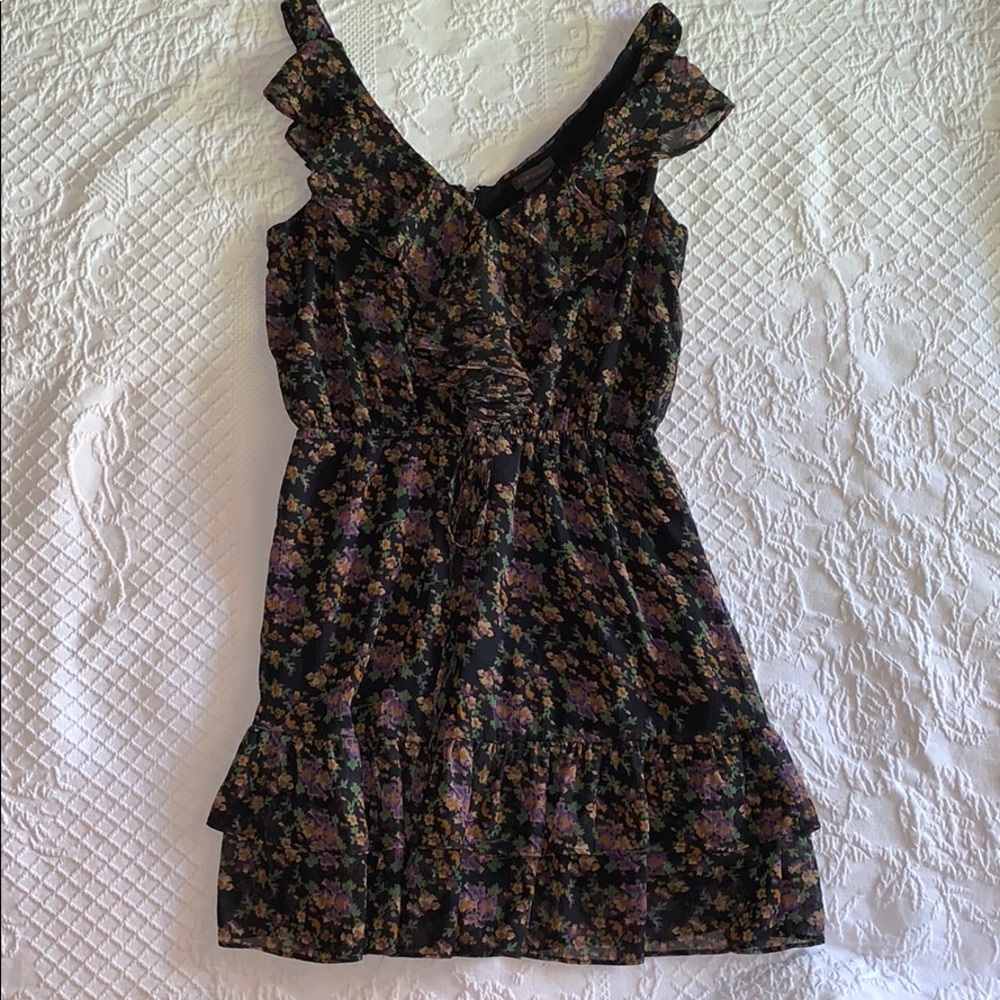 Black Floral zip back Dress from Nordstrom